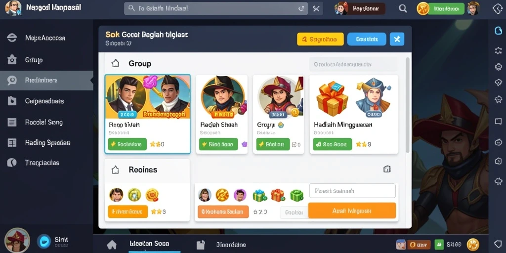 Tangkapan layar menunjukkan pilihan permainan yang beragam.